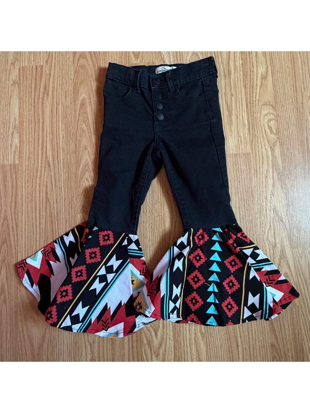 Jordache Size 5 Bellbottoms Buttonfly Western Aztecprint
